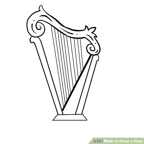 500x500 How To Draw A Harp Steps