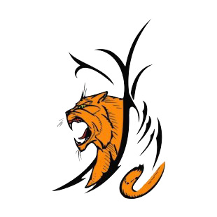 310x310 Orange Lynx Drawing More Animals Decals, Decal Sticker