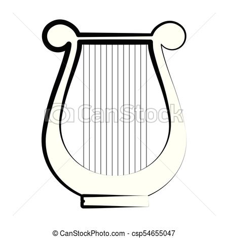 450x470 isolated lyre outline musical instrument vector illustration design