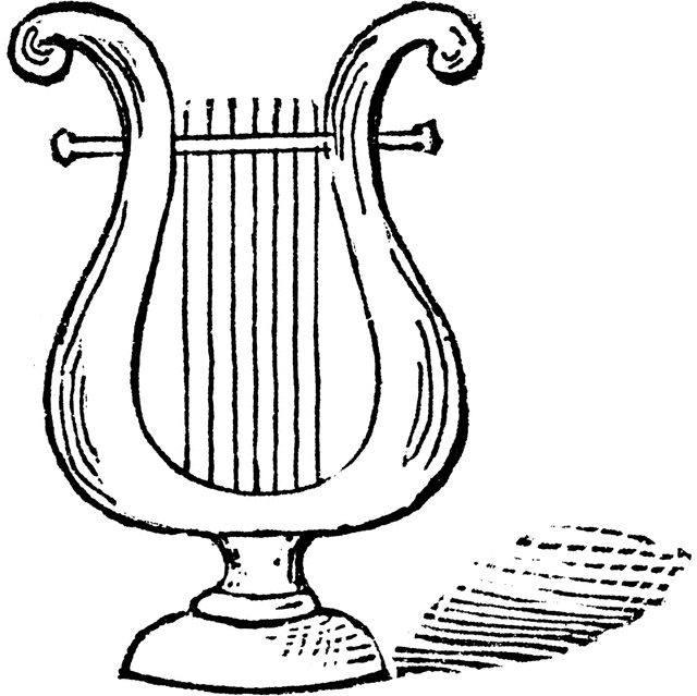 640x639 harp drawing lyre for free download