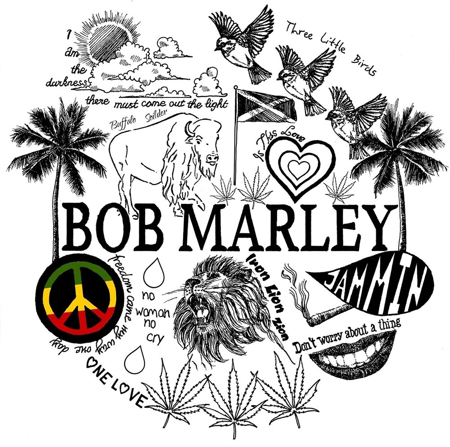 1500x1493 bob marley 'greatest hits' lyric tee hulo