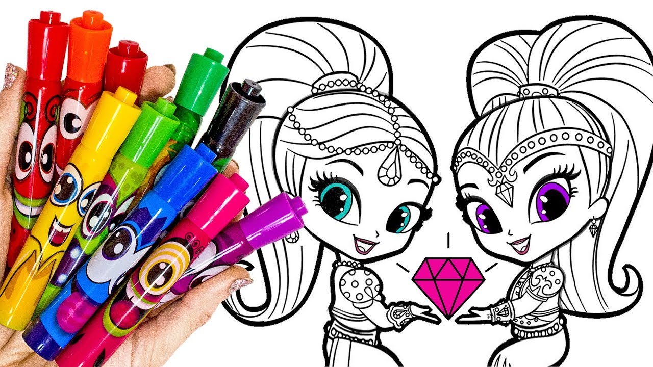 1280x720 shimmer and shine drawing painting with scentos markers