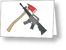 226x170 Crossed Fire Ax And Carbine Rifle Drawing Digital Art