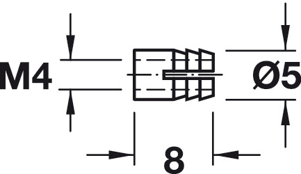 433x250 Spreading Dowel, Internal Thread