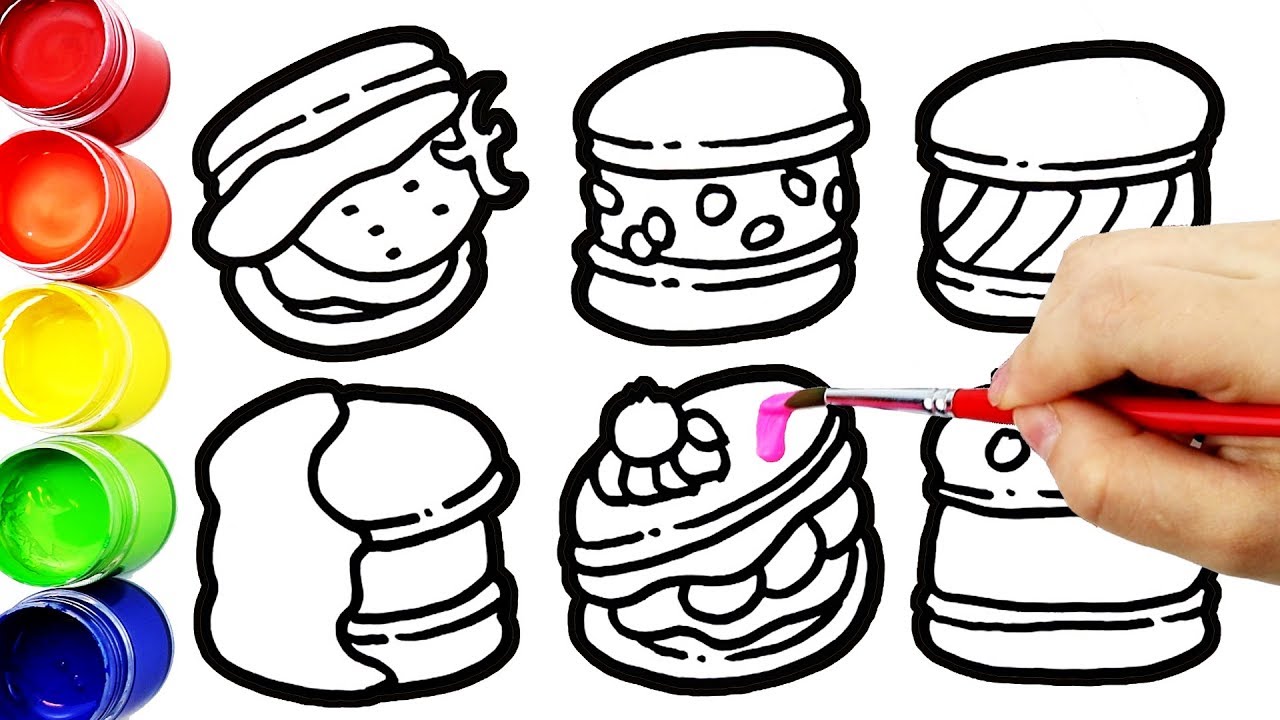 1280x720 Glitter Sweet Macaron Coloring And Drawing Learn Colors