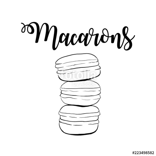 500x500 Stack Of Macaron, Macaroon Almond Cakes, Sketch Style Vector