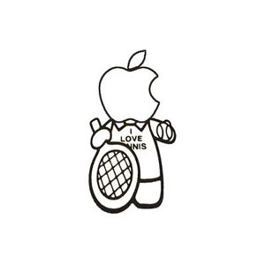 300x300 I Love Tennis Apple Vinyl Sticker Decal For Macbook Pro Air Laptop