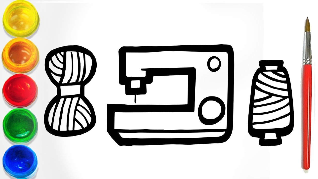 1280x720 Glitter Sewing Machine Coloring And Drawing