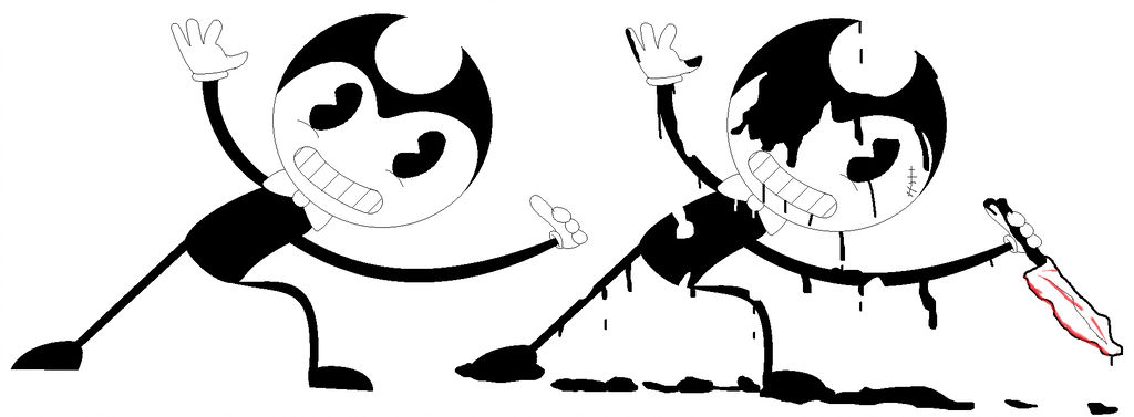 1024x377 Bendy And The Ink Machine Drawing
