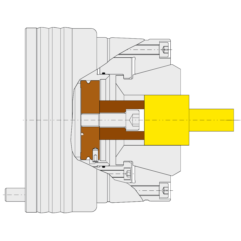 1000x1000 eccentric chuck for concentric and eccentric machining