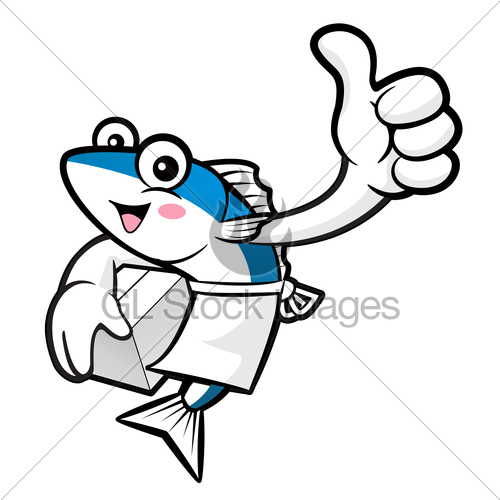 500x500 Mackerel Fish Character The Best Hand Gesture Gl Stock Images