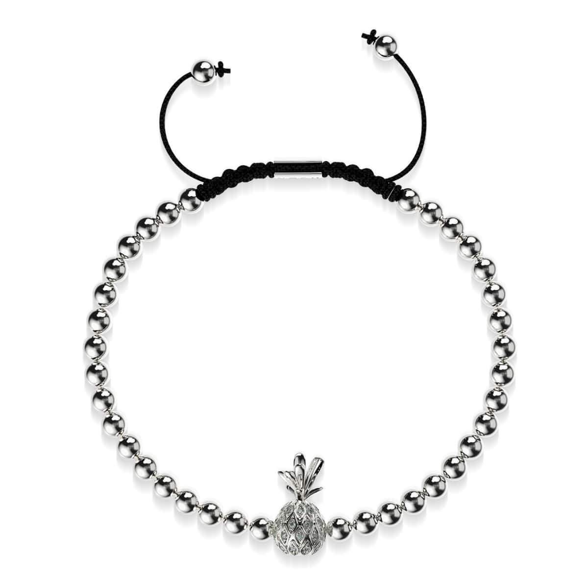 1200x1200 Pina Colada Silver Black Crystal Pineapple Macrame