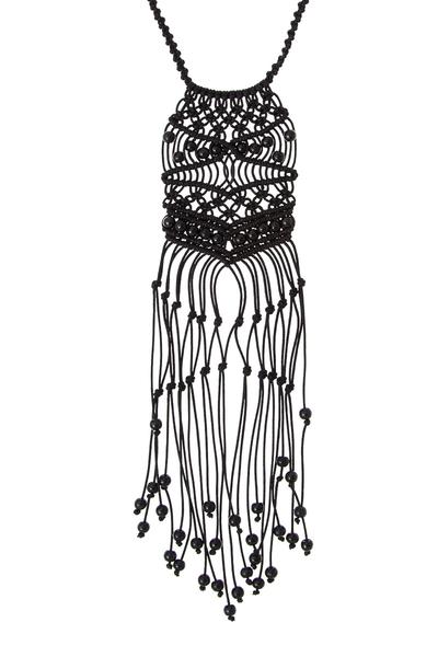 400x600 The Bodicea Chunky Black Macrame Necklace