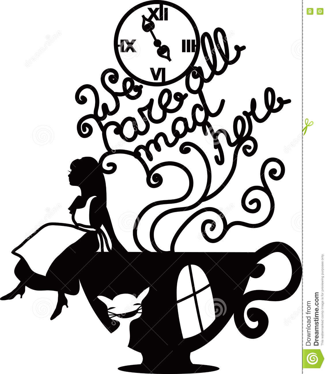 1139x1300 Alice In Wonderland Characters Drawing Dark Images Step