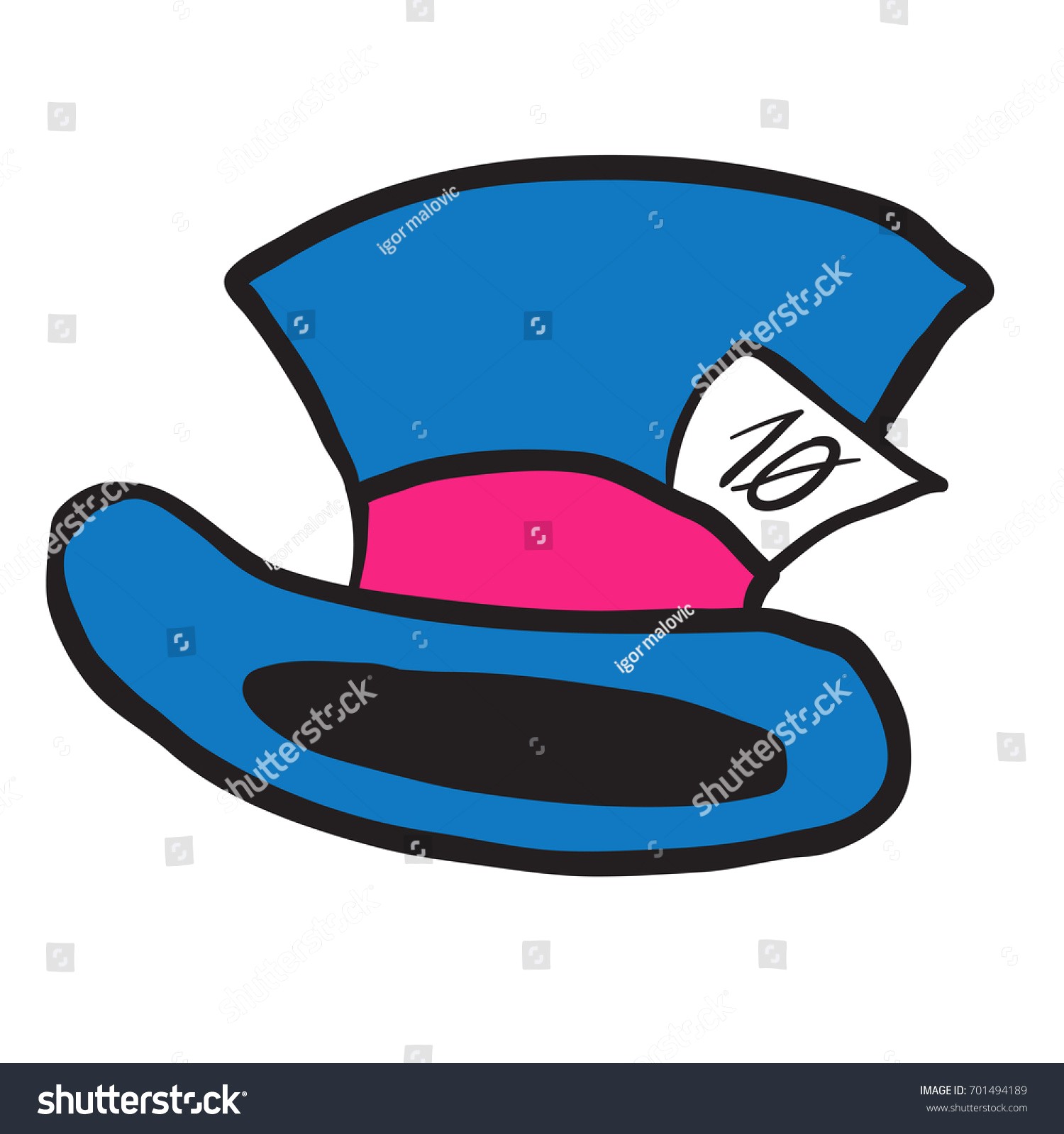 1500x1600 Stock Vector Mad Hatter S Hat Cartoon Illustration Isolated