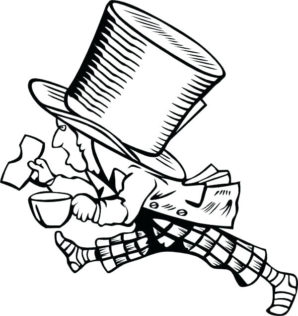 600x635 Mad Hatter Hat Drawing