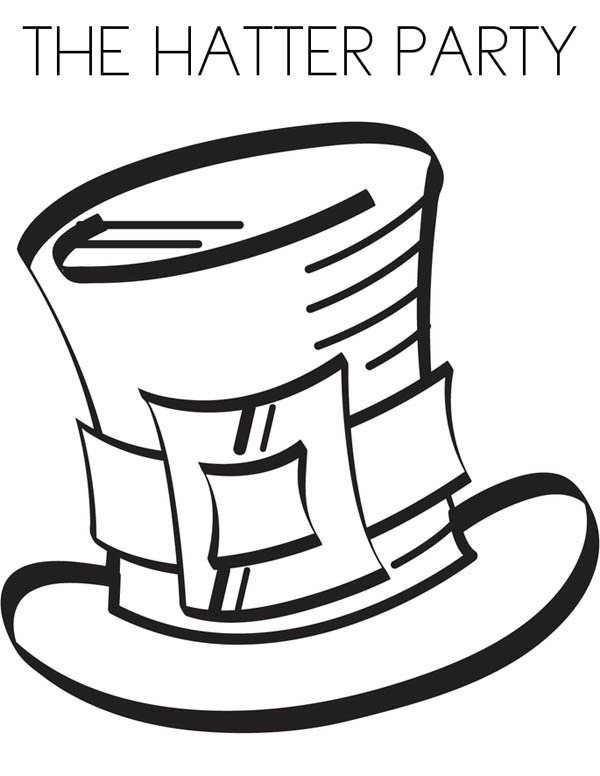 600x776 The Hatter Party In Mad Hatter Coloring