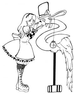 236x300 Alice In Wonderland Printable Coloring Pages Colouring Mad Hatter