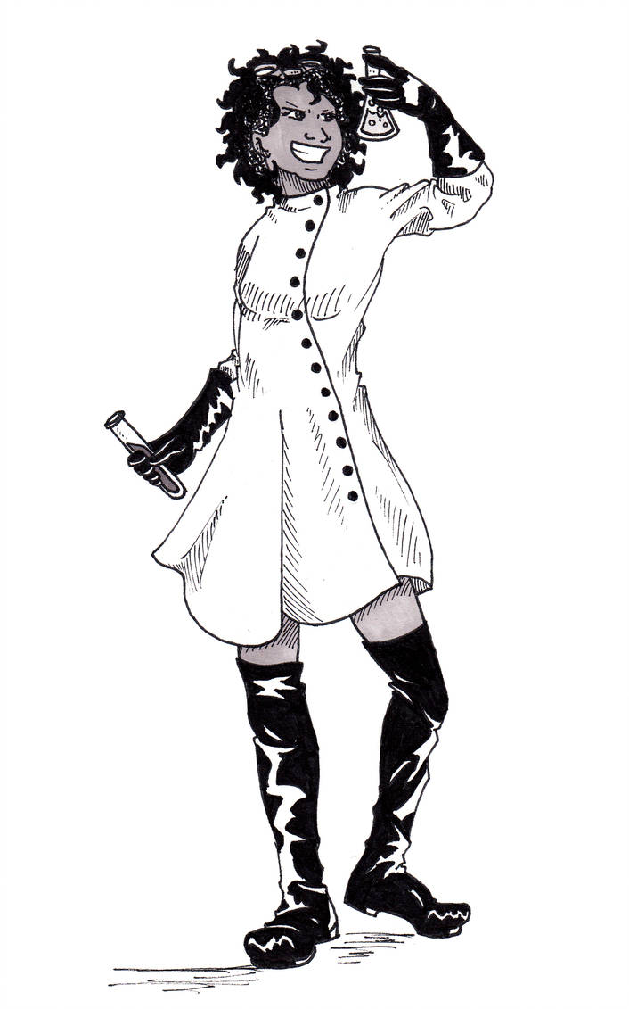 706x1131 Inktober Day Zalika As A Mad Scientist