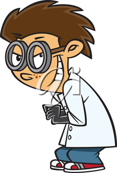 237x350 Royalty Free Clipart Image Of A Mad Scientist Kid