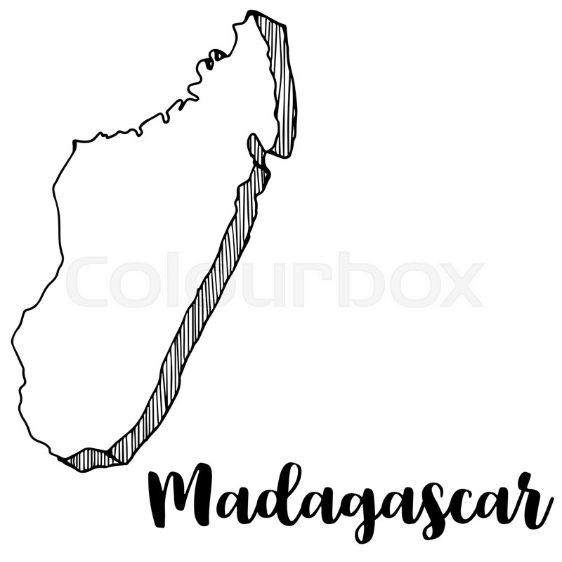 800x800 hand drawn of madagascar map, vector stock vector colourbox