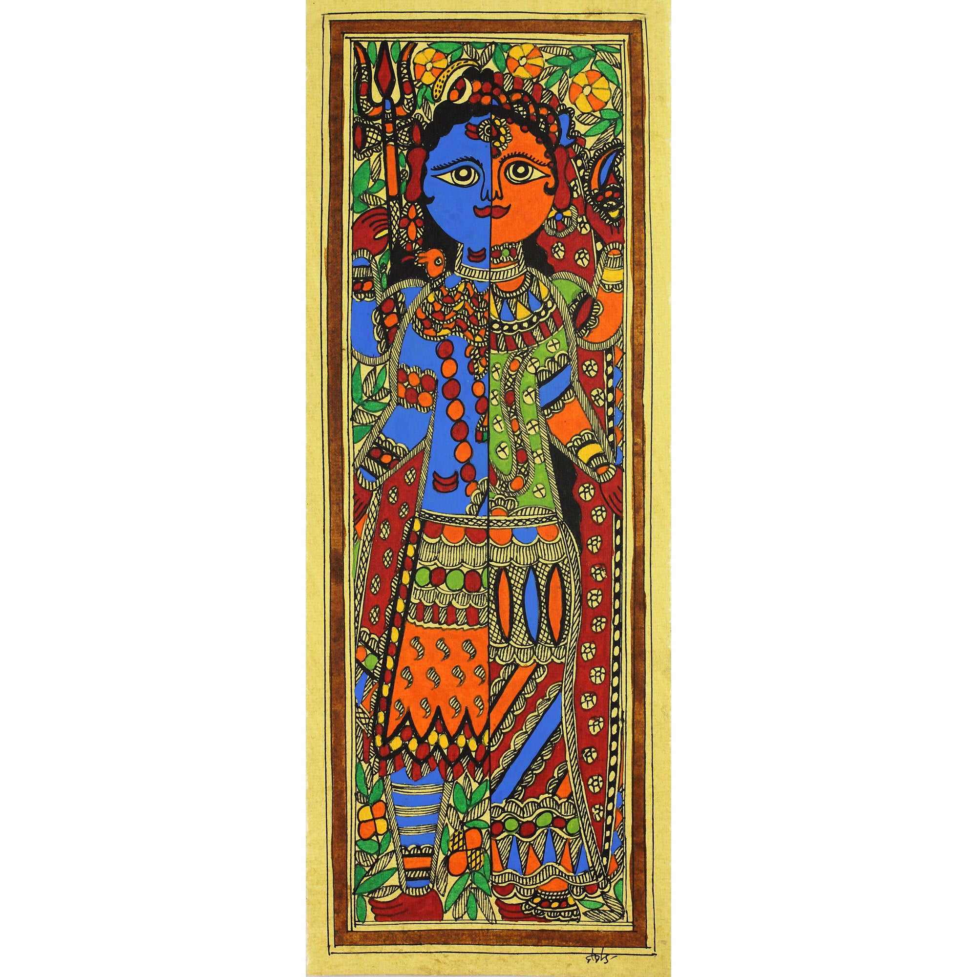 2000x2000 Shop Madhubani Painting, 'ardhnareshwar'