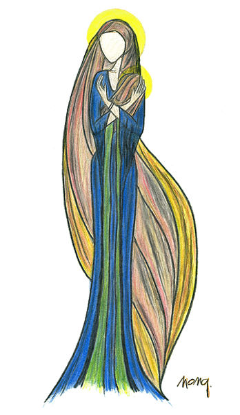 348x600 Madonna And Child