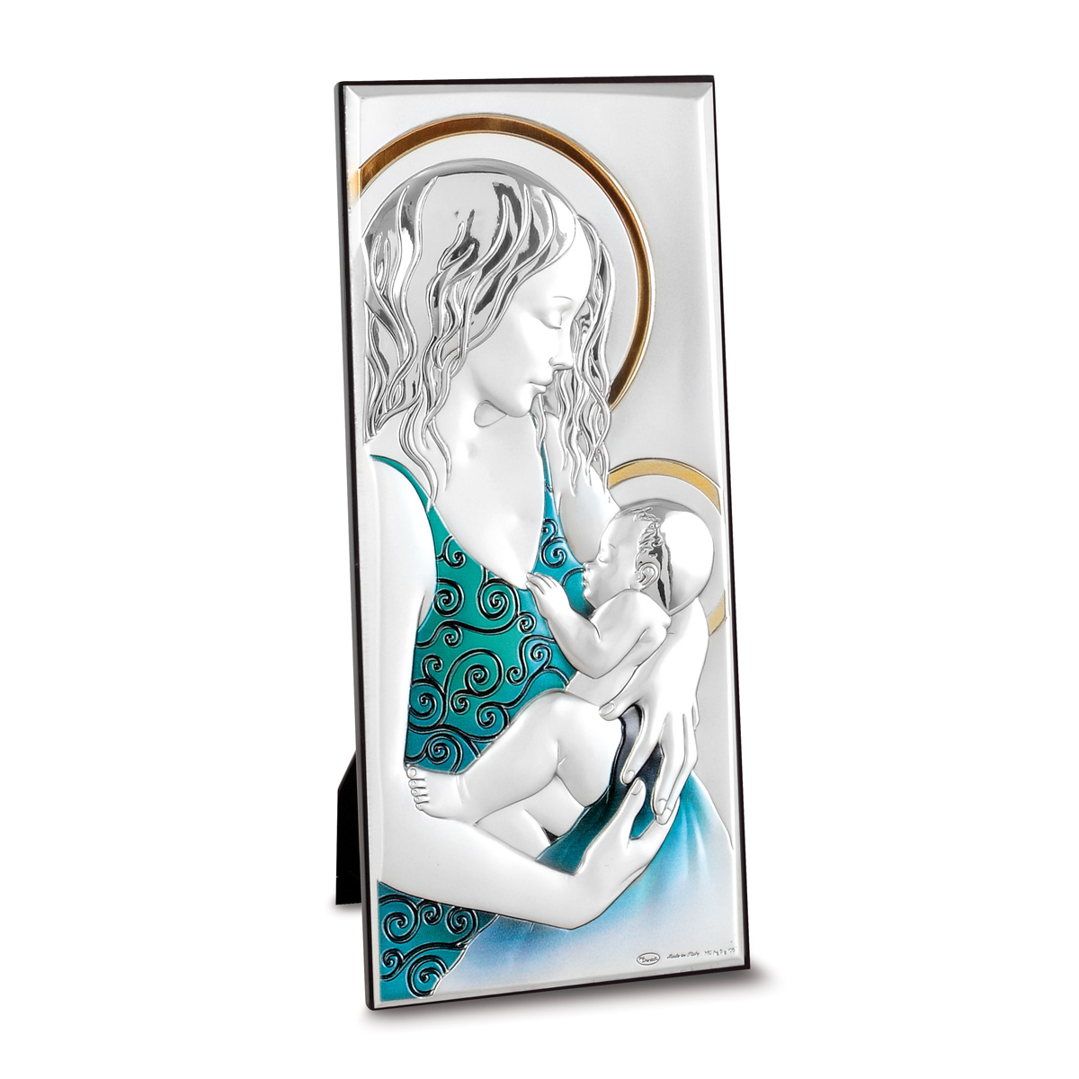 1200x1200 Madonna Child With Coloured Details, Silver Lamination