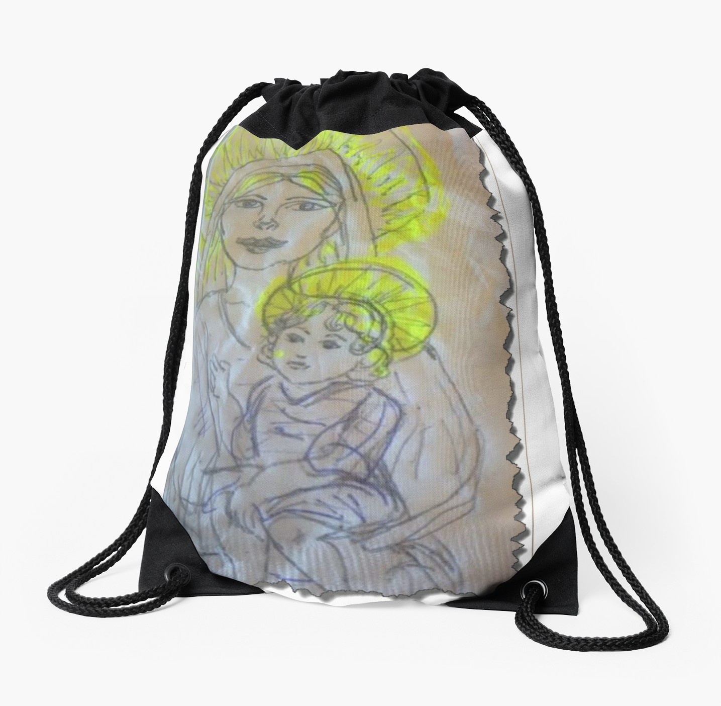 1435x1404 Madonna And Child Drawstring Bag