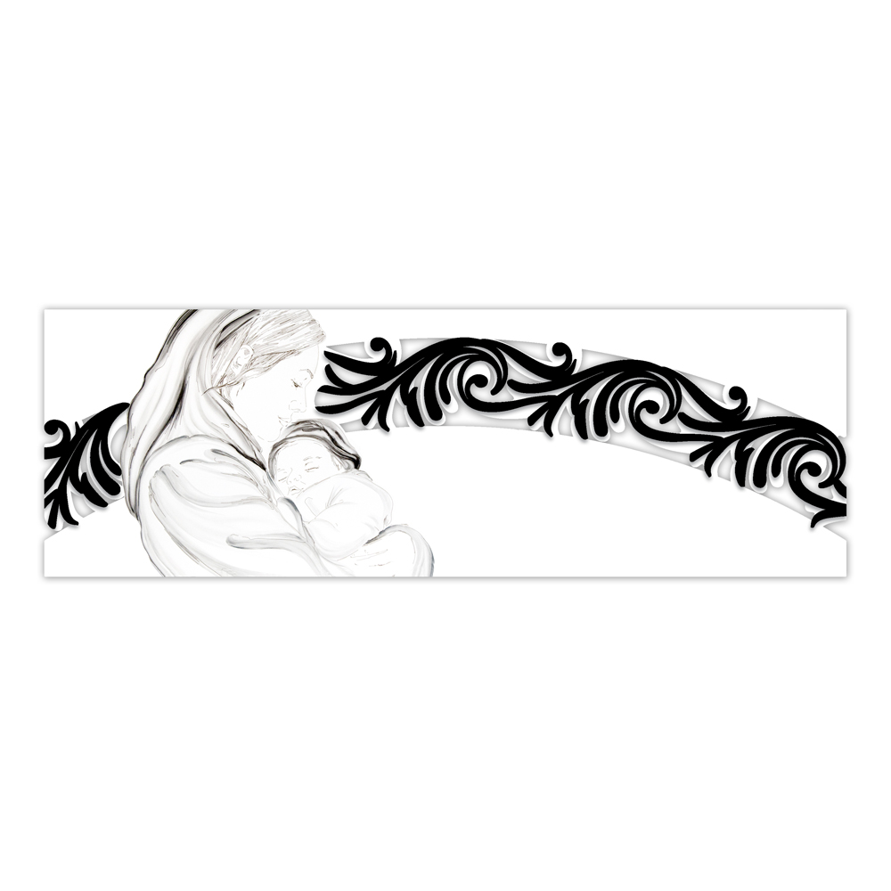 1000x1000 Modern Embossed Religious Art Madonna And Child, Cm