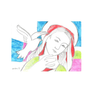 300x300 Madonna And Dove Drawing