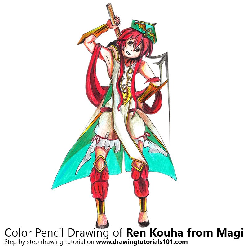 800x800 Ren Kouha From Magi Colored Pencils