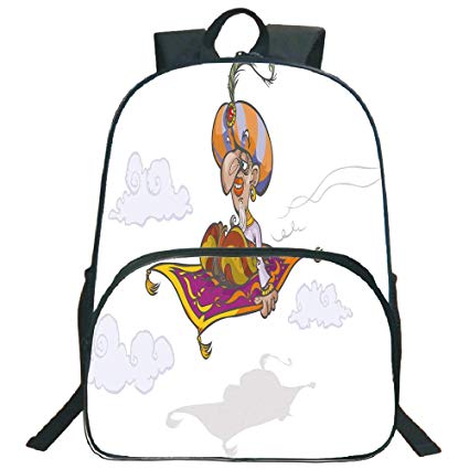 425x425 Arabian Print Backpacks,cartoon Magician Flying