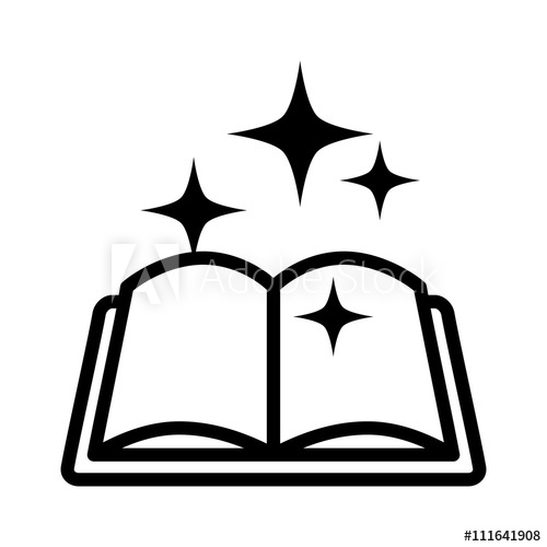 500x500 Magic Spell Book, Tome Or Manual Line Art Icon For Games
