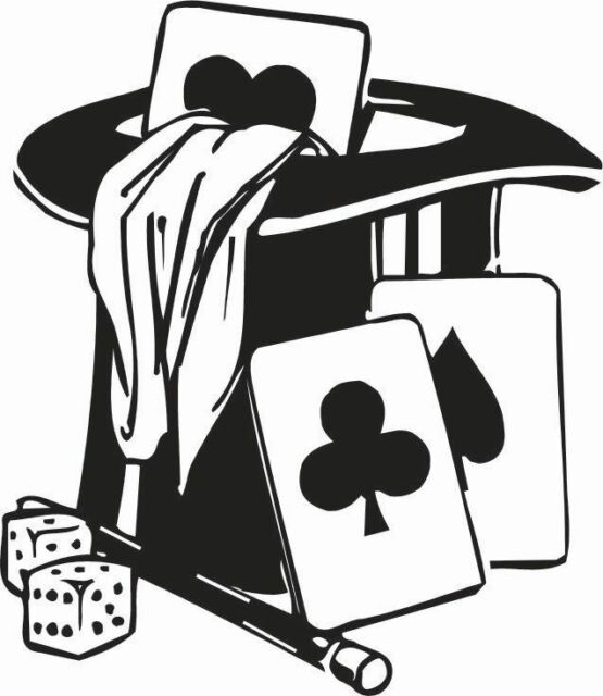 555x640 Magician Magic Hat With Wand And Cards Car Decal Sticker For Sale