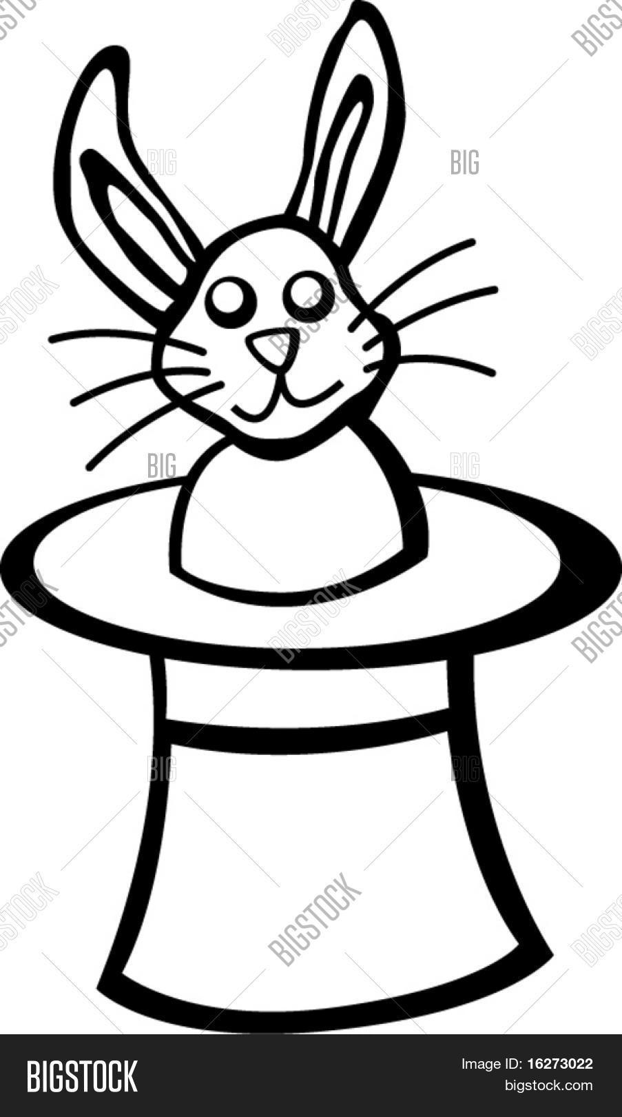 903x1620 Rabbit Hat Magic Vector Trial Bigstock Coloring Book Trick