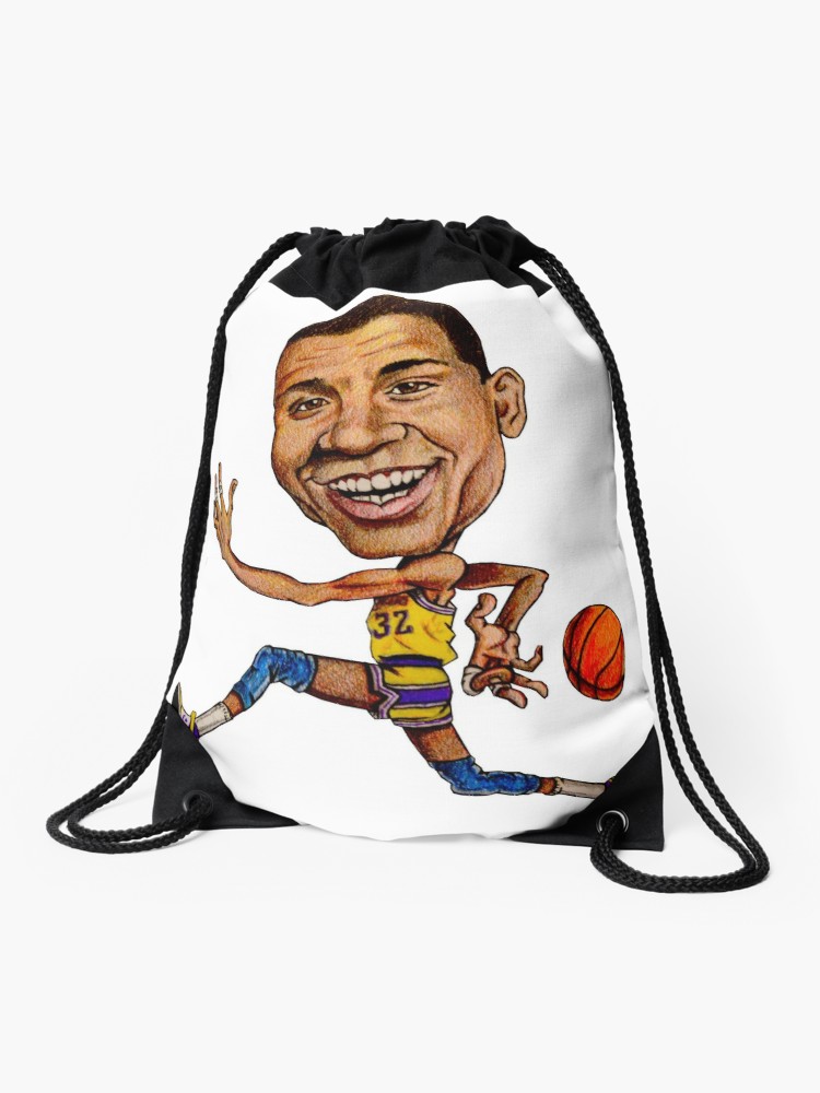 750x1000 Magic Johnson Caricature Drawstring Bag