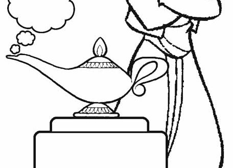 456x329 Genie Lamp Coloring