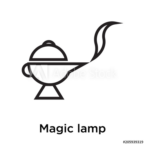 500x500 Magic Lamp Icon Vector Sign And Symbol Isolated On White