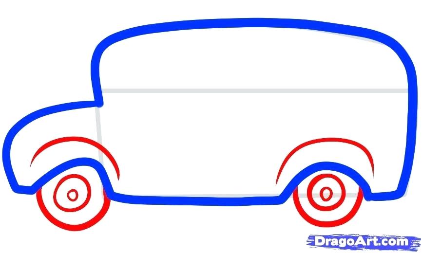 866x520 How To Draw Bus Step