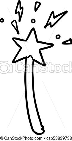 242x470 Line Drawing Of A Magic Star Wand