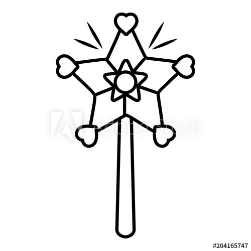 500x500 Magic Wand Icon Over White Background, Vector Illustration