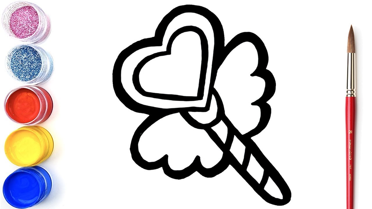 1280x720 Glitter Magic Wand Coloring And Drawing Learn Colors For Kids