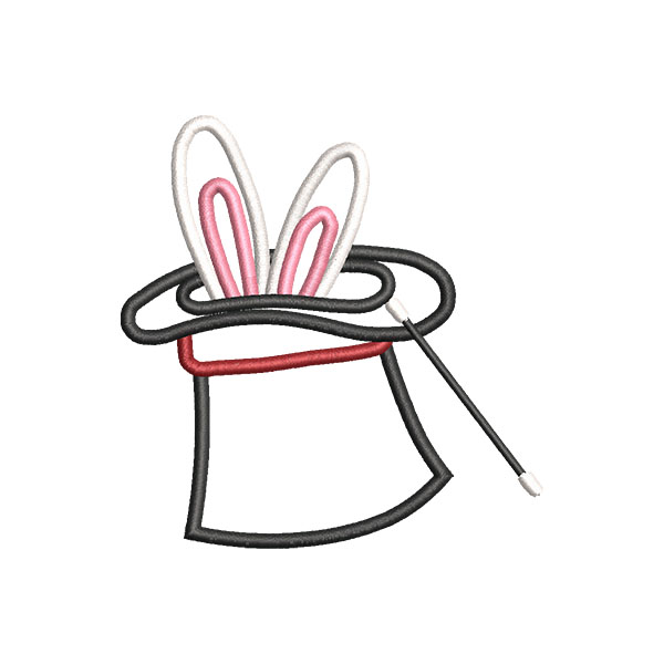600x600 Design Packages Magician Hat Bunny Applique