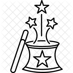 256x256 Magic Hat Icon Of Line Style