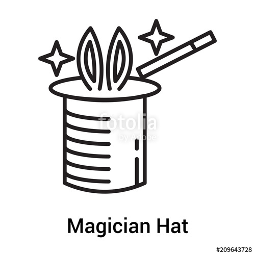 500x500 Magician Hat Icon Vector Sign And Symbol Isolated On White