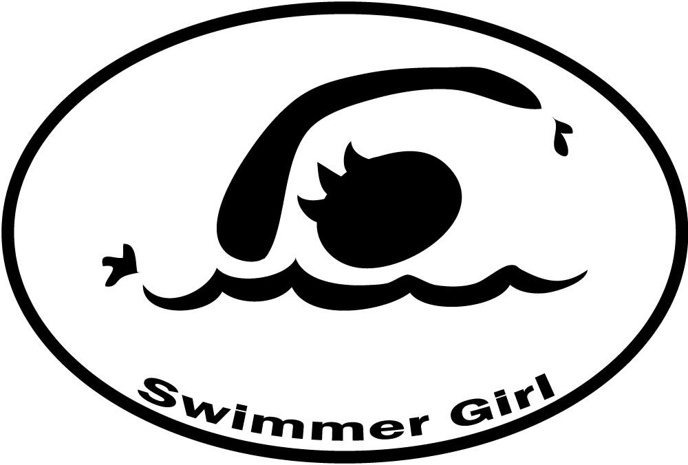 1000x676 Swimmer Girl White Oval Magnet
