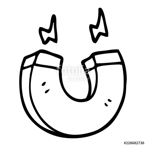 500x500 Line Drawing Cartoon Magnet Stock Image And Royalty Free Vector
