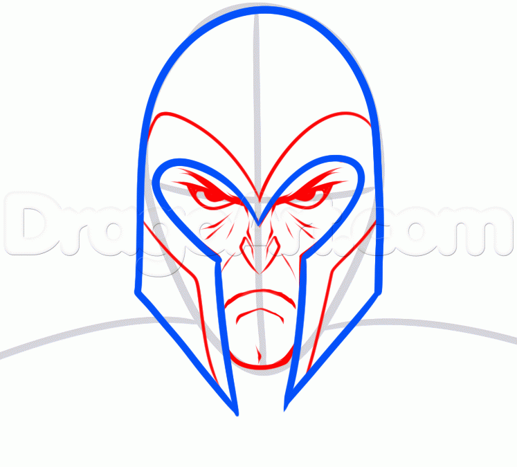 747x675 How To Draw Magneto Easy, Step