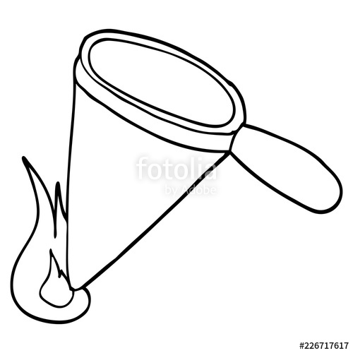 500x500 Line Drawing Cartoon Magnifying Glass Stock Image And Royalty